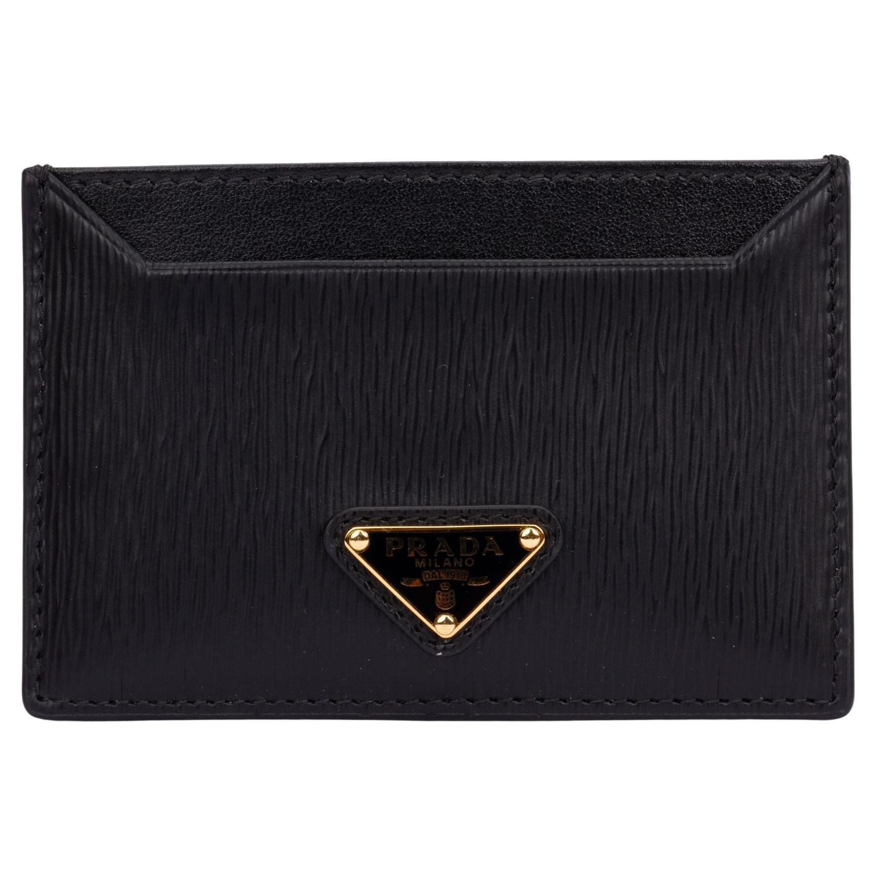 Prada NIB Card Holder Black Saffiano