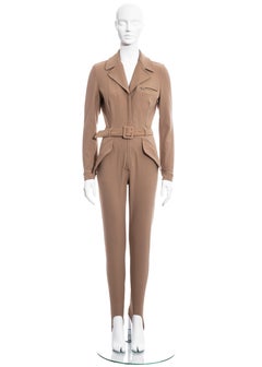 Prada nude nylon belted jumpsuit with stirrups, c. 1992