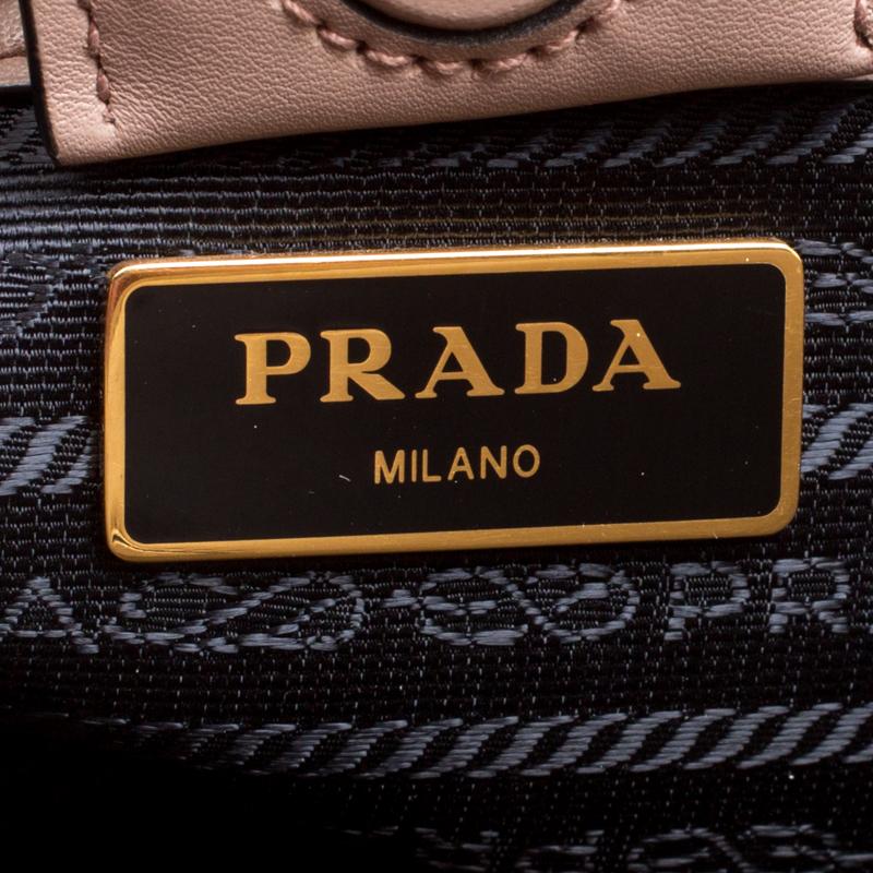 Women's Prada Nude Saffiano and Soft Leather Top Handle Bag