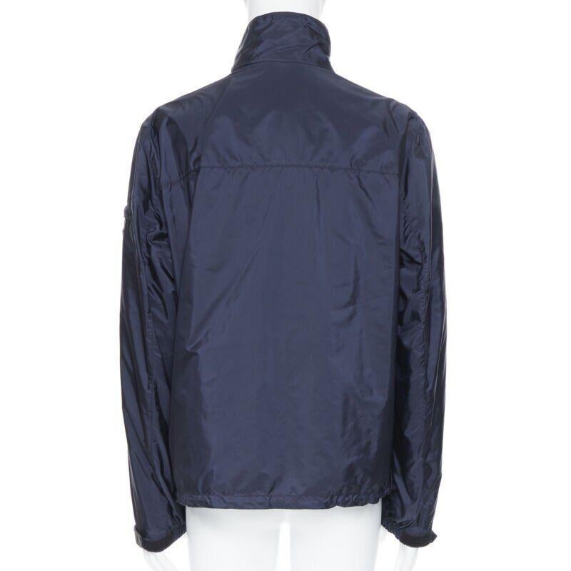 PRADA Nylon 2018 grigio smalto triangolo gomma polsino zip shell giacca IT50 L in vendita 2