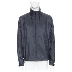 PRADA Nylon 2018 navy smalto triangolo gomma polsino logo zip shell giacca IT54