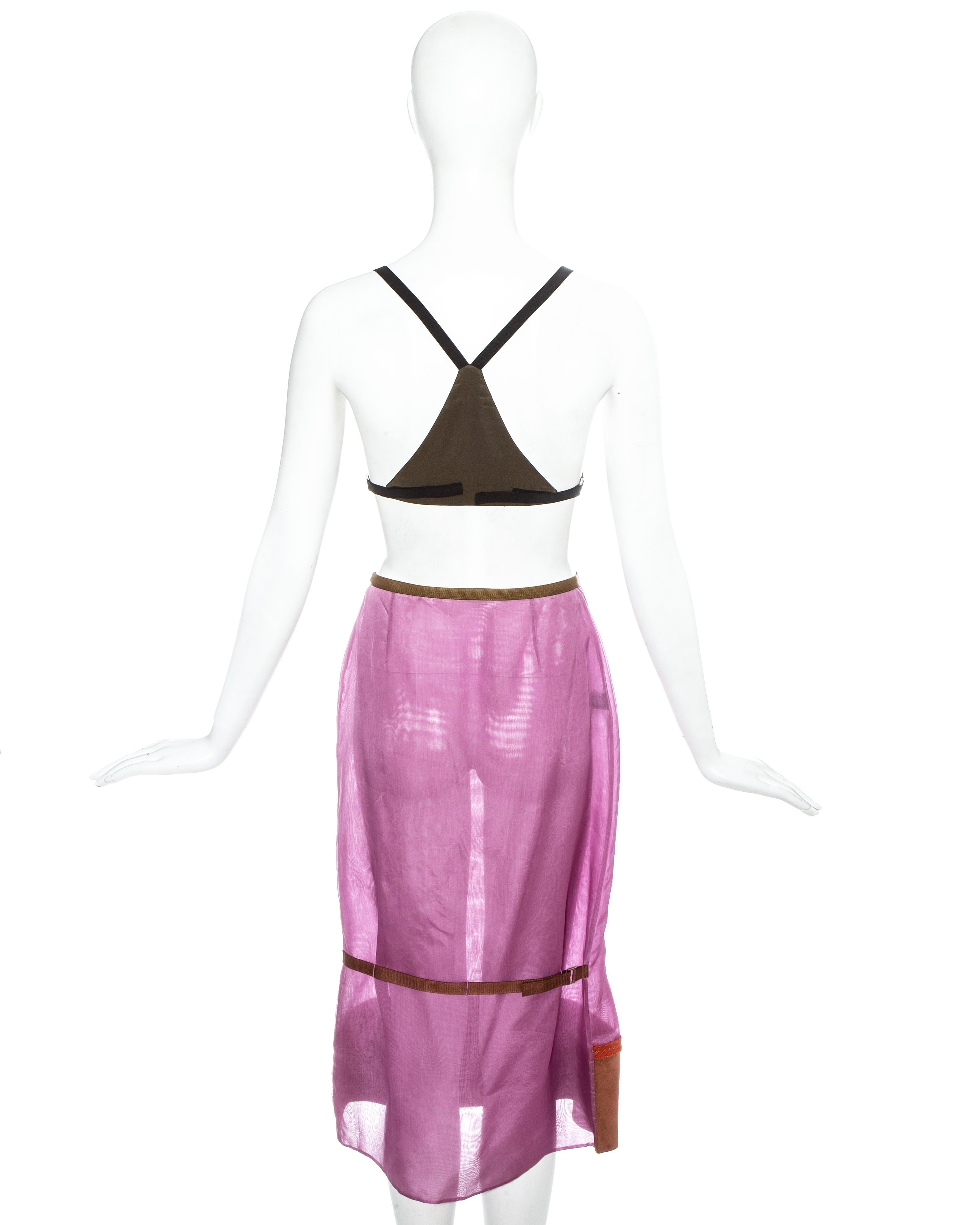 Prada nylon and organza corset and skirt ensemble, fw 1999 In Excellent Condition In London, GB