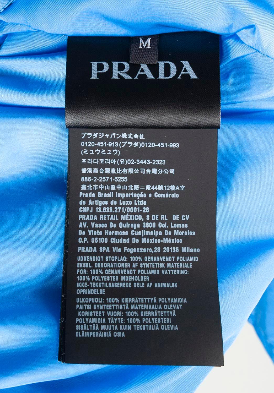 Prada Nylon blue jacket relaxed fit oversized Medium, S641  For Sale 3