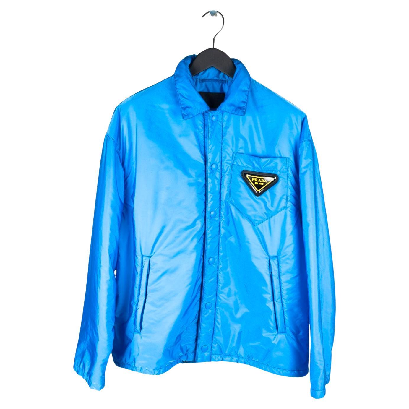Prada Nylon blue jacket relaxed fit oversized Medium, S641  For Sale