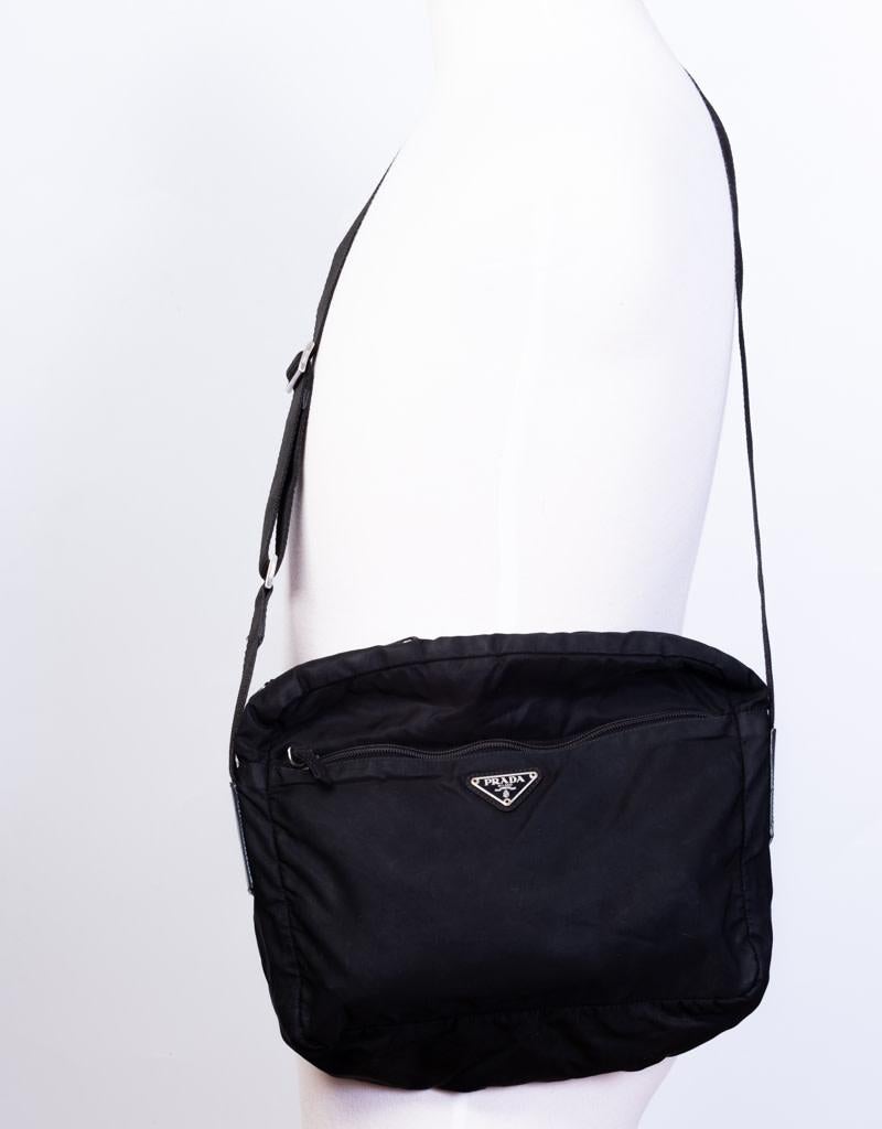Black Prada Nylon Camera Crossbody Bag
