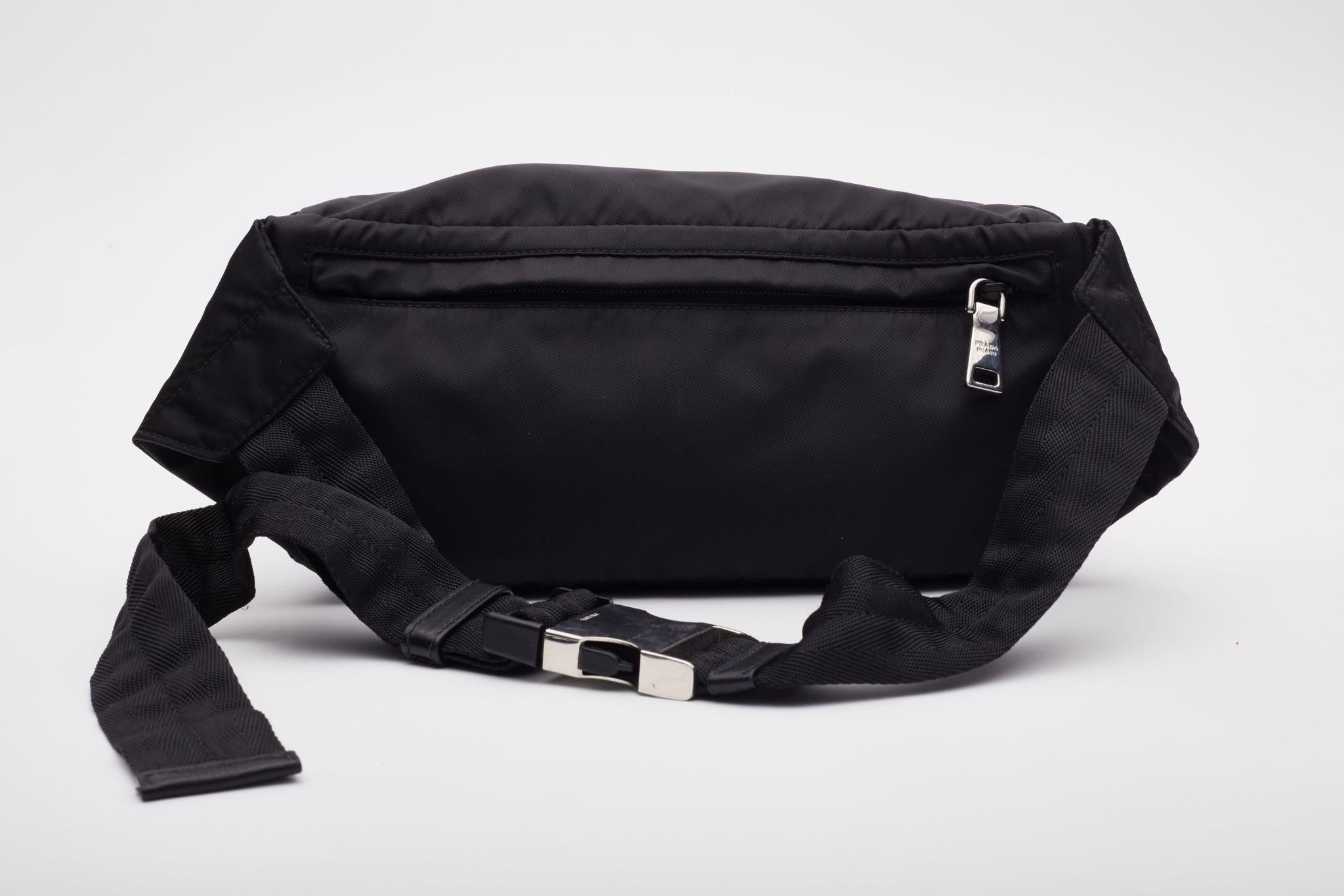 Men's Prada Nylon Crossbody Bum Bag Black 018 For Sale
