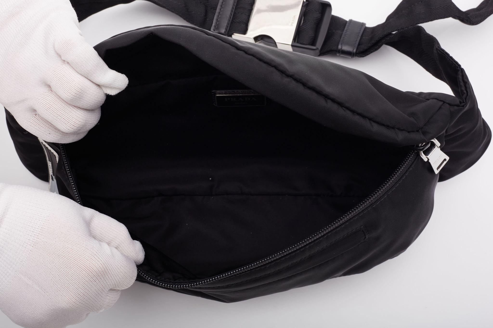 Prada Nylon Crossbody Bum Bag Black 018 For Sale 3