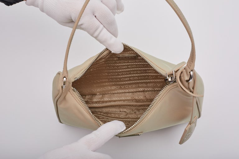 Prada Nylon Desert Beige Re-edition 2000 Bag Mini at 1stDibs
