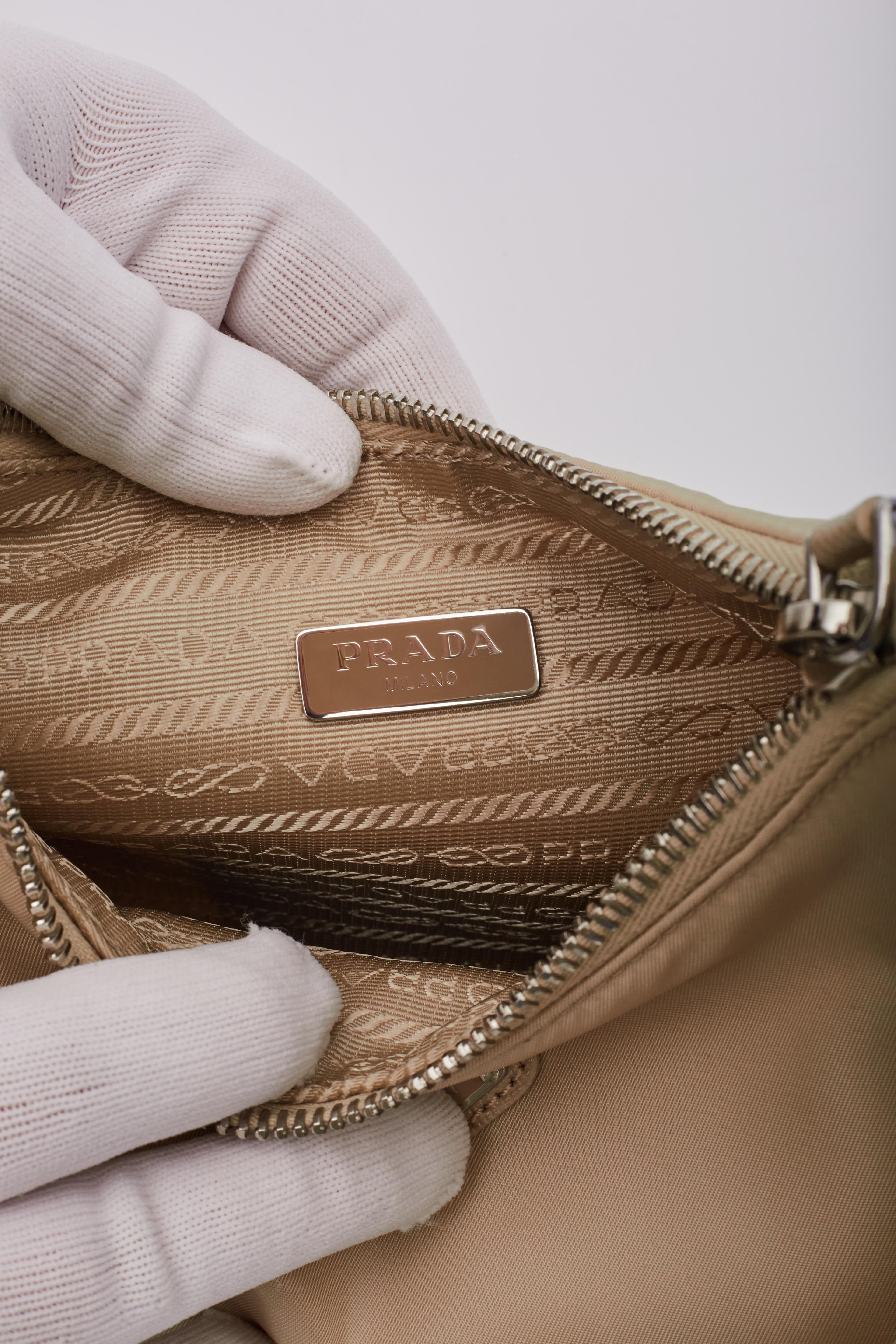 Prada Nylon Desert Beige Re-edition 2000 Bag Mini 7