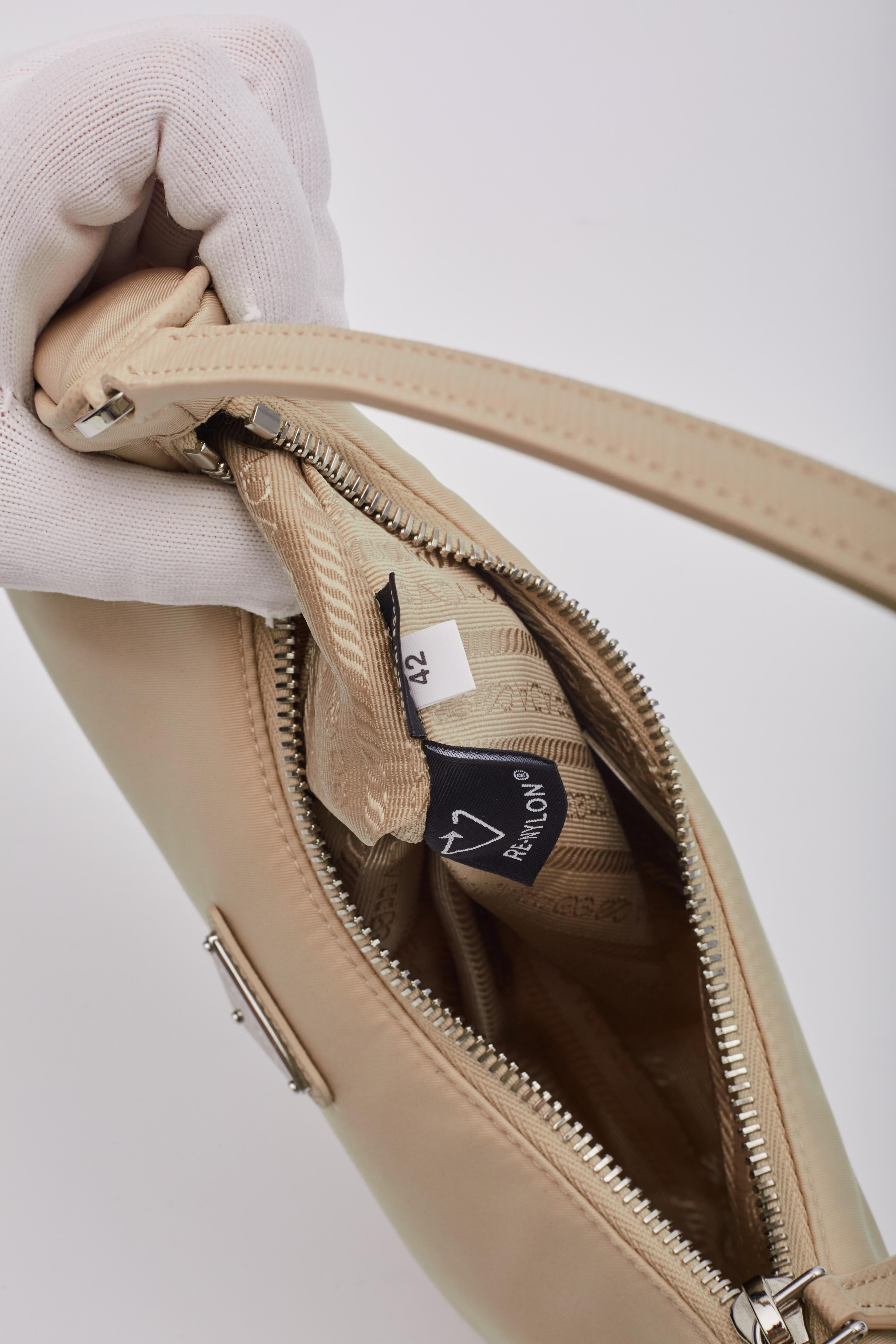 Prada Nylon Desert Beige Re-edition 2000 Bag Mini 8