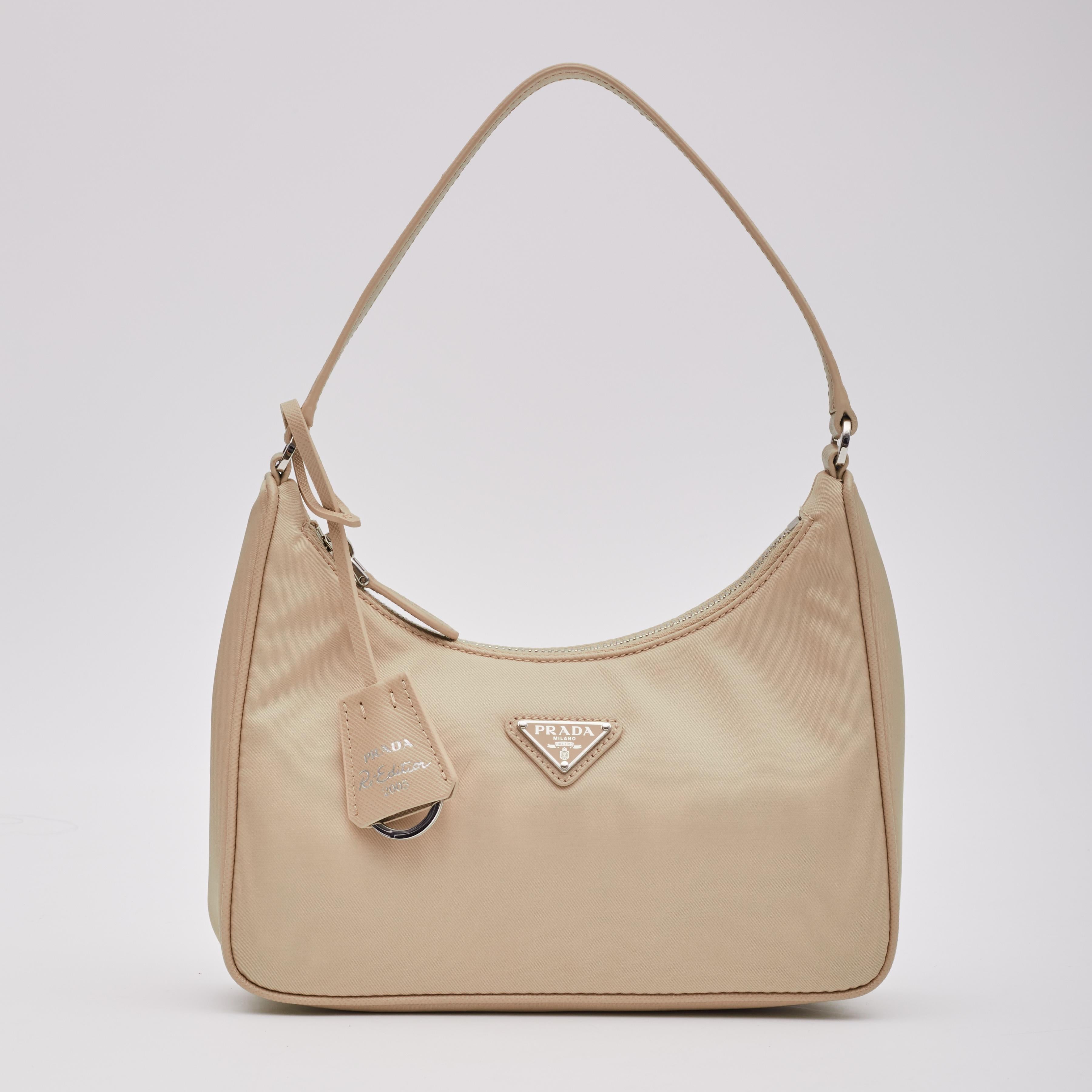 Women's Prada Nylon Desert Beige Re-edition 2000 Bag Mini