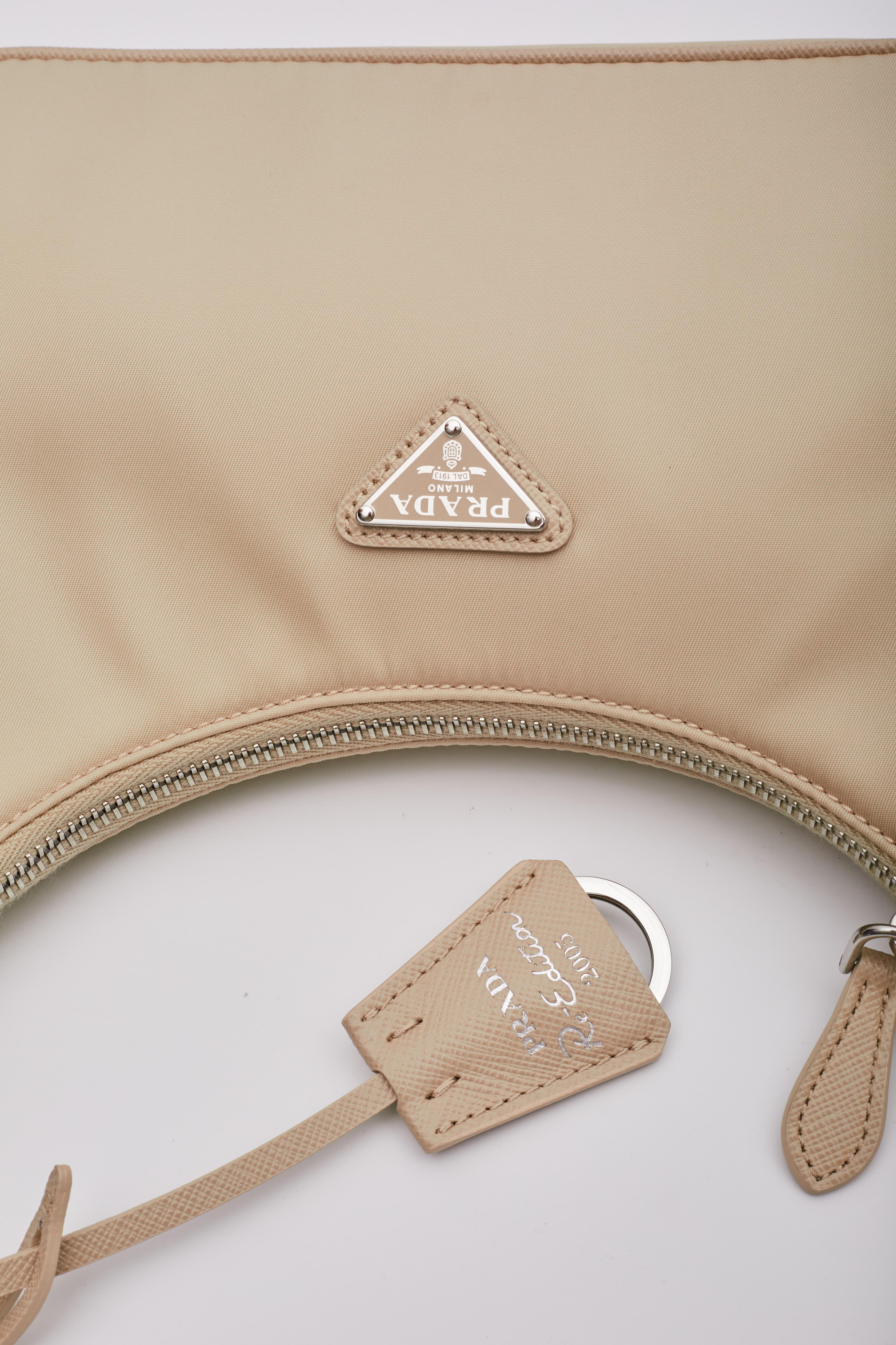 Prada Nylon Desert Beige Re-edition 2000 Bag Mini 5