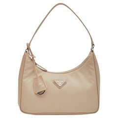 Used Prada Nylon Desert Beige Re-edition 2000 Bag Mini