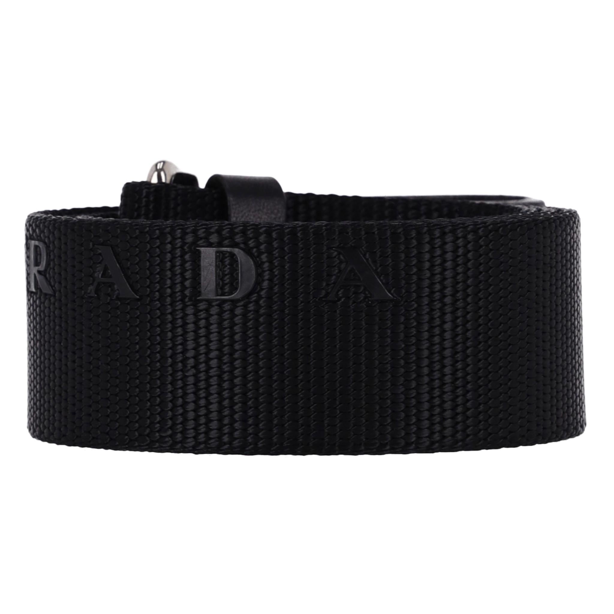 Prada Nylon Logo Belt With Leather Buckle In Excellent Condition In London, GB