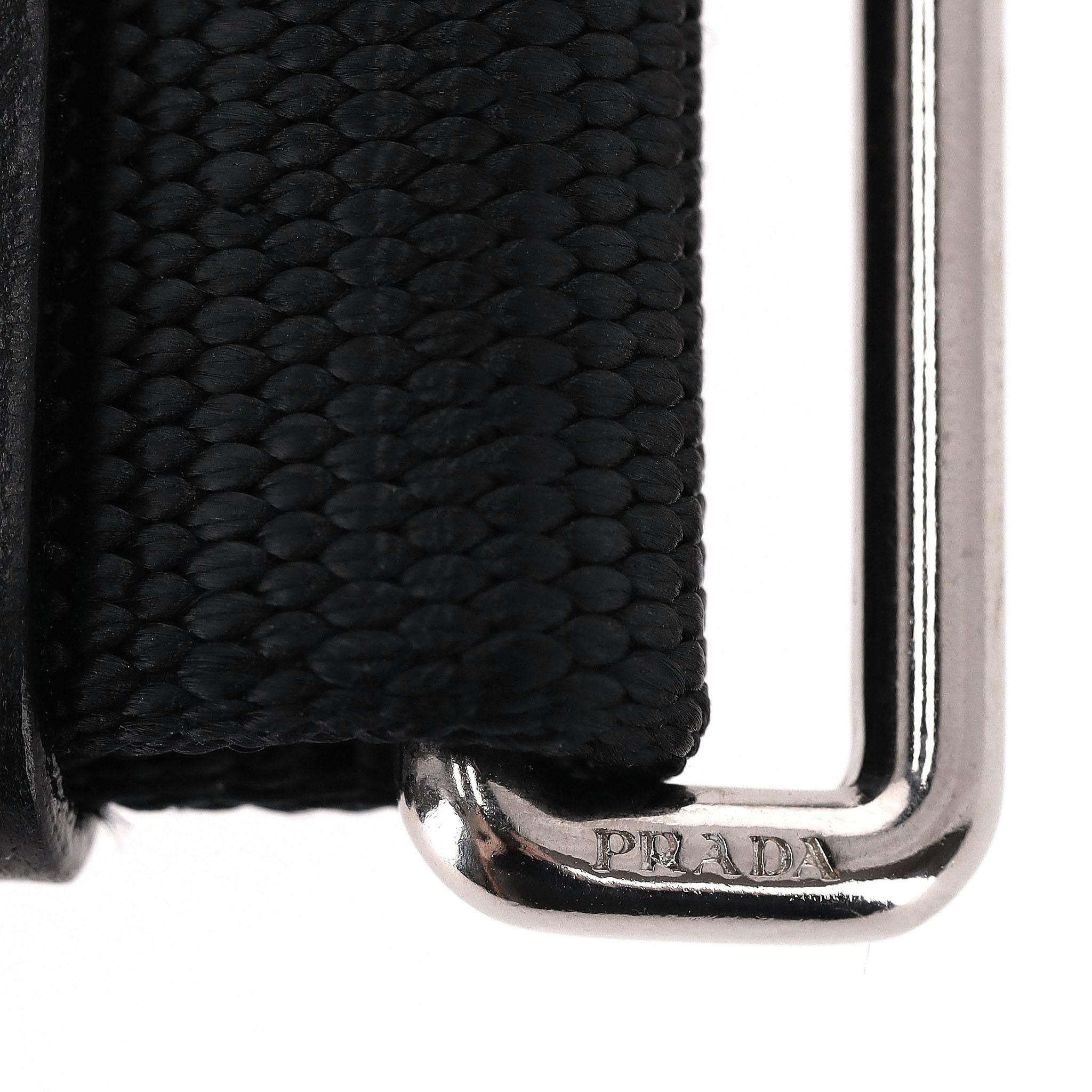 Prada Nylon Logo Belt With Leather Buckle 1