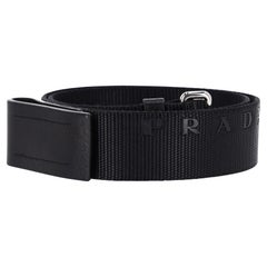 Prada Nylon Logo Gürtel mit Lederschnalle