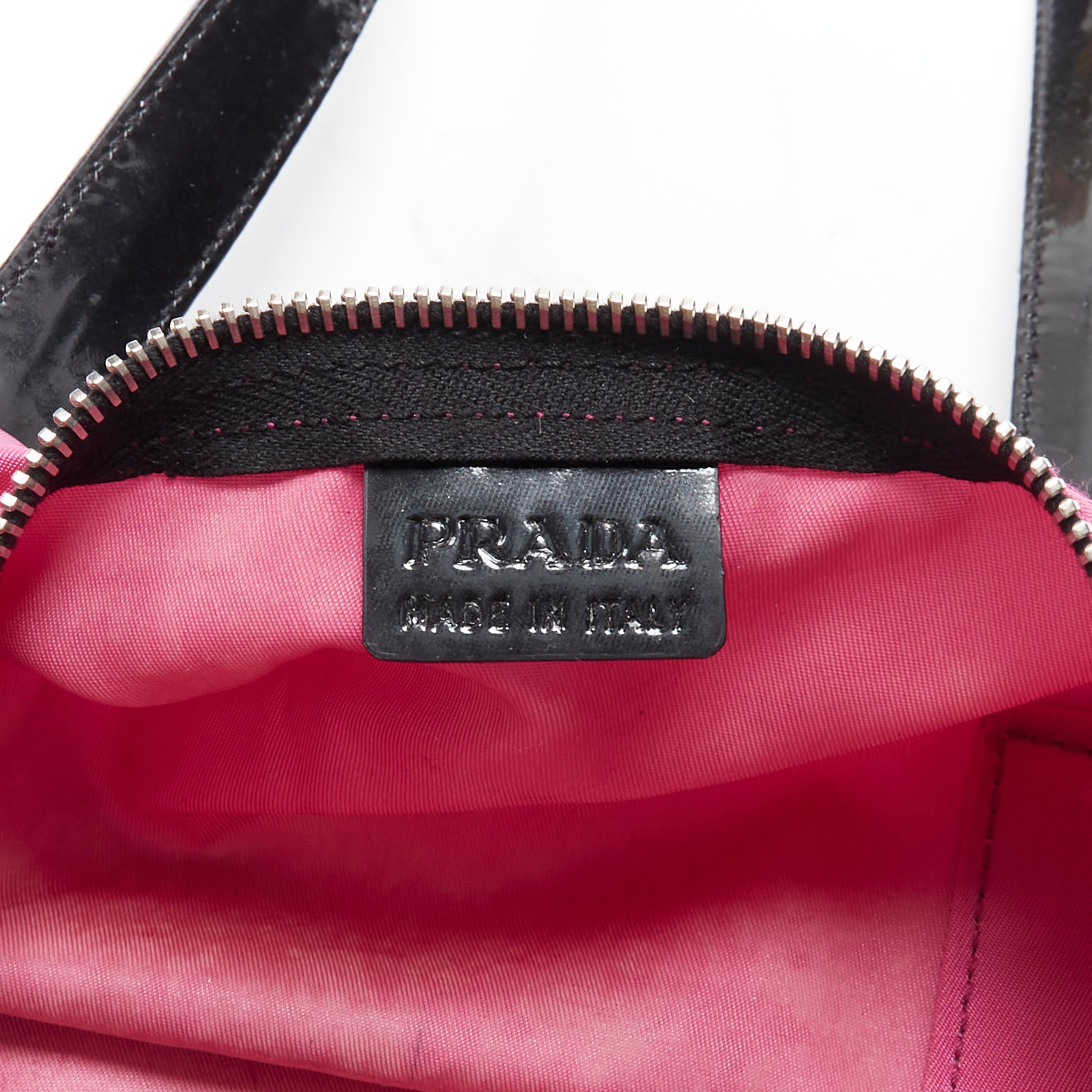 PRADA Nylon pink triangle seal logo plate patent handle small duffle boston bag 4