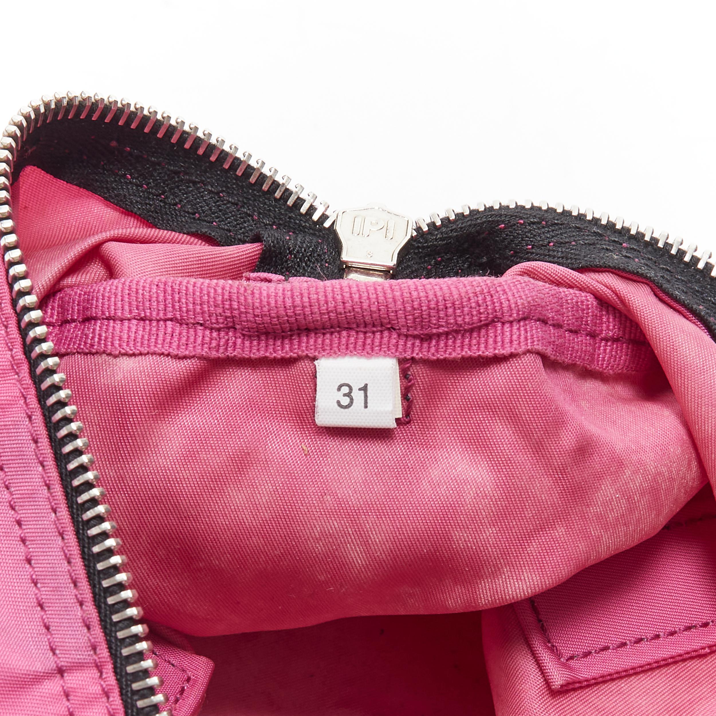 PRADA Nylon pink triangle seal logo plate patent handle small duffle boston bag 5
