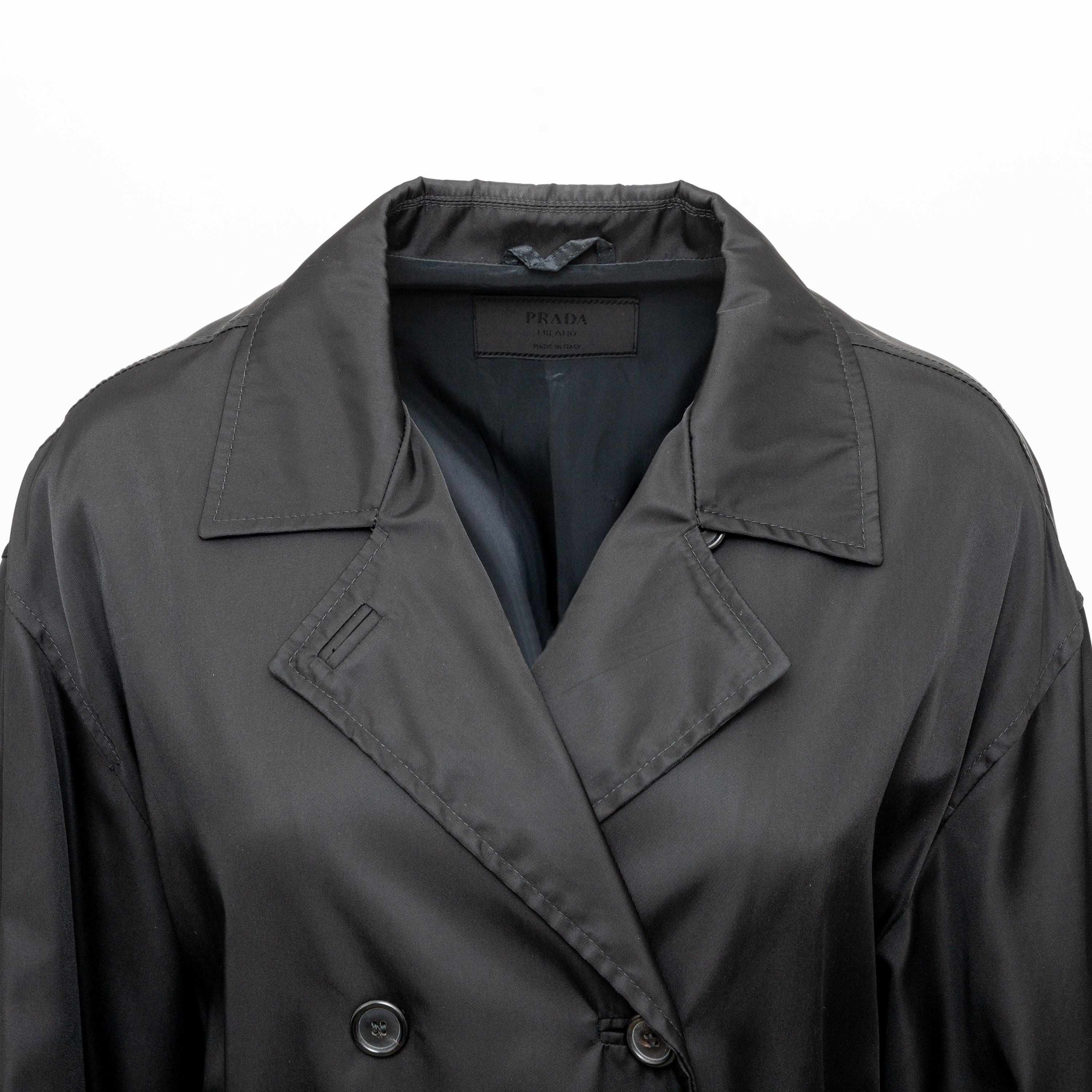Black Prada Nylon Trench Coat - '10s For Sale