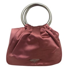 PRADA O Ring Satin Pouch w/Dust Bag Unused at 1stDibs