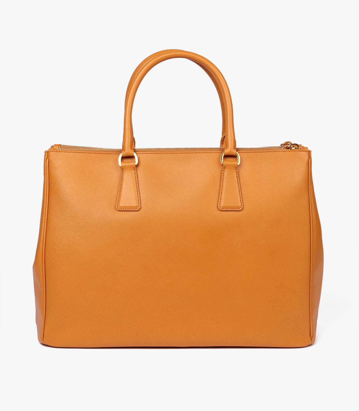 De las mujeres Bolso grande Prada Ocra Saffiano Lux Piel Galleria
