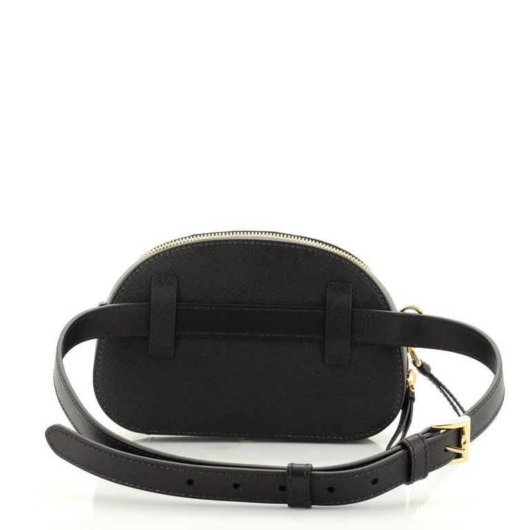 PRADA Saffiano Lux Odette Belt Bag Black 1169422