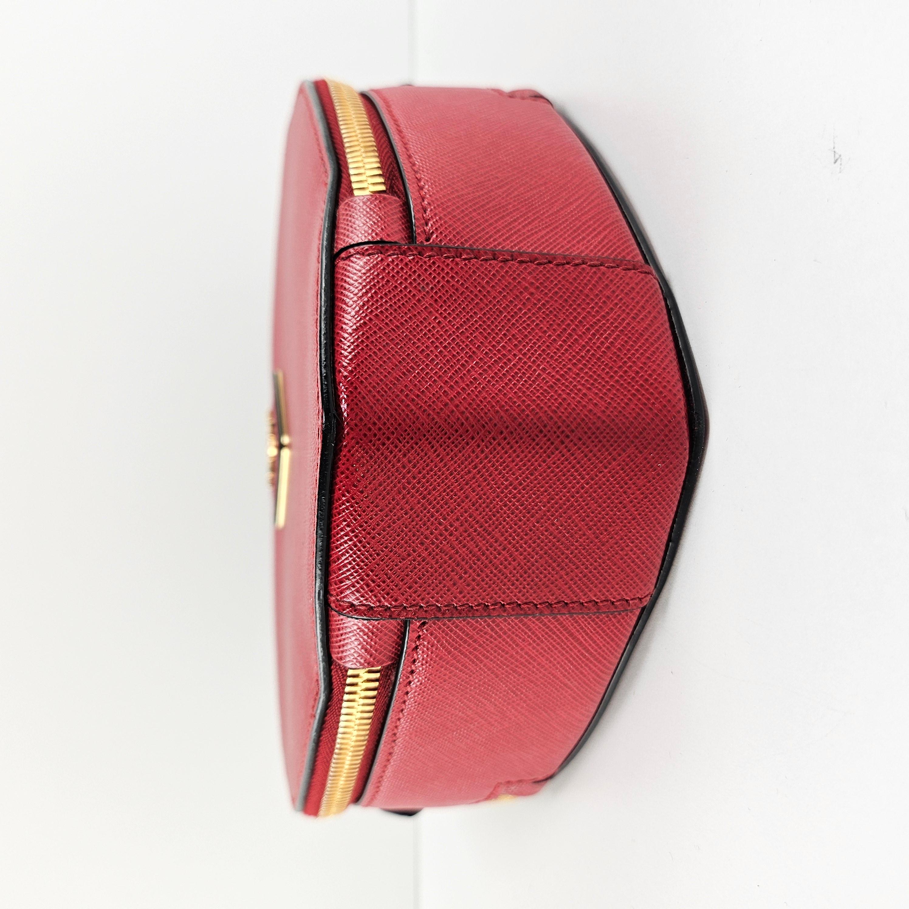 Prada Odette Heart Red Saffiano Leather Satchel 2
