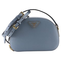 At Auction: Prada - Odette Saffiano Leather Silver Belt Bag/Crossbody