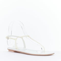 PRADA off patent leather tstrap comfort thong slingback flat sandals EU37.5