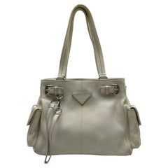Prada Off-White Daino Vitello Tote Bag 863444