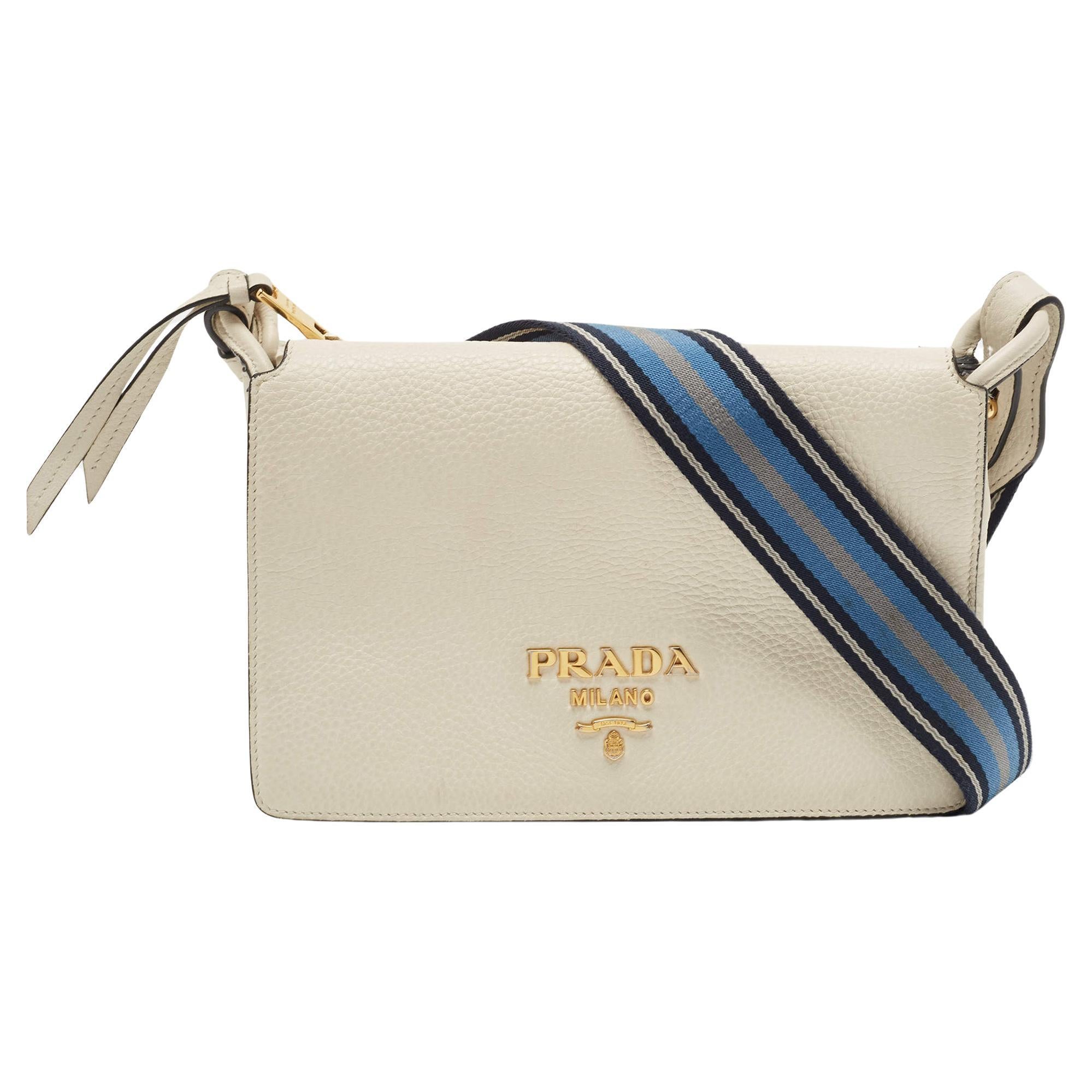 Prada Blue Saffiano Lux Leather Mini Camera Crossbody Bag For Sale at  1stDibs