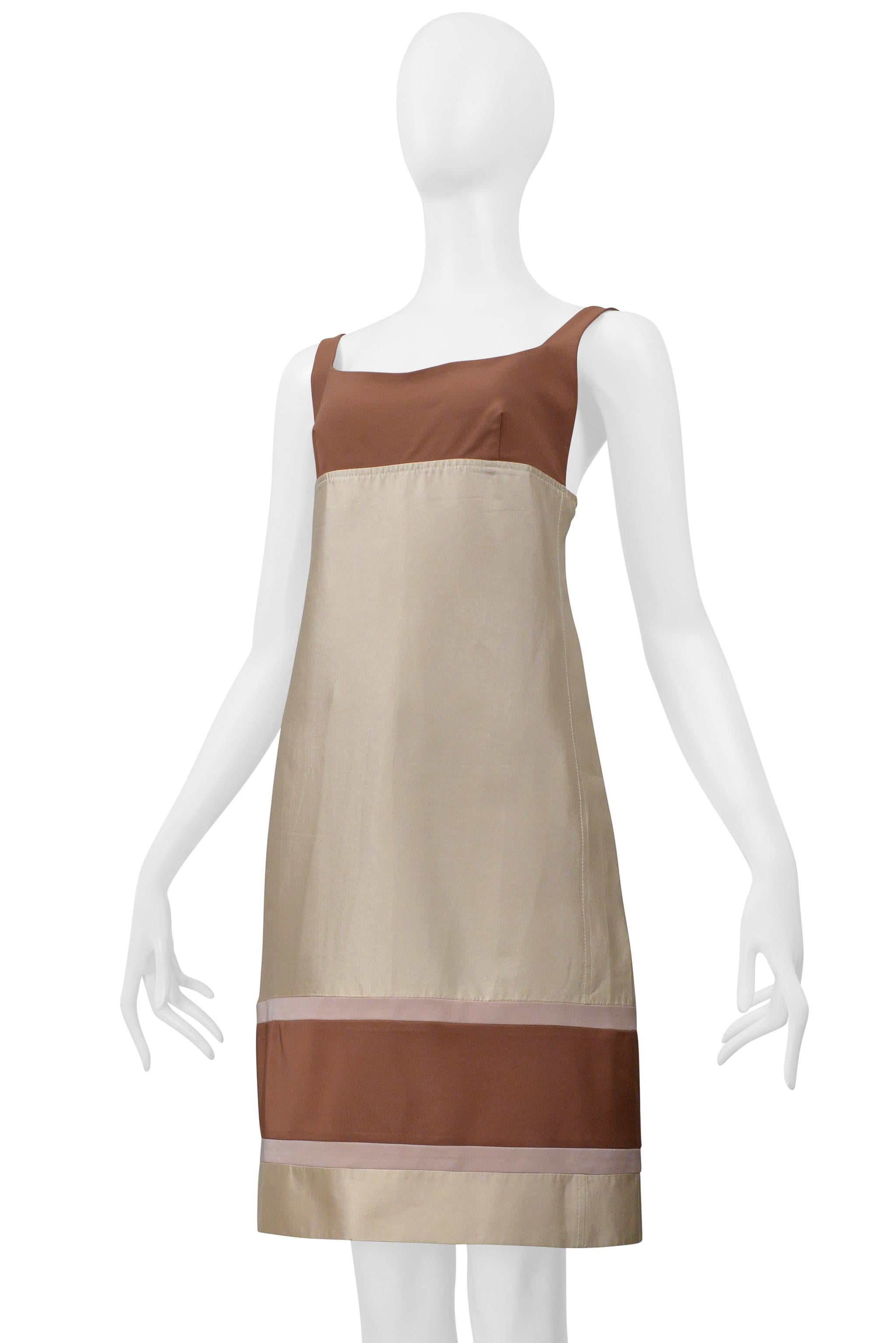 Beige Prada Off-White Minimal Day Dress 1996 in vendita