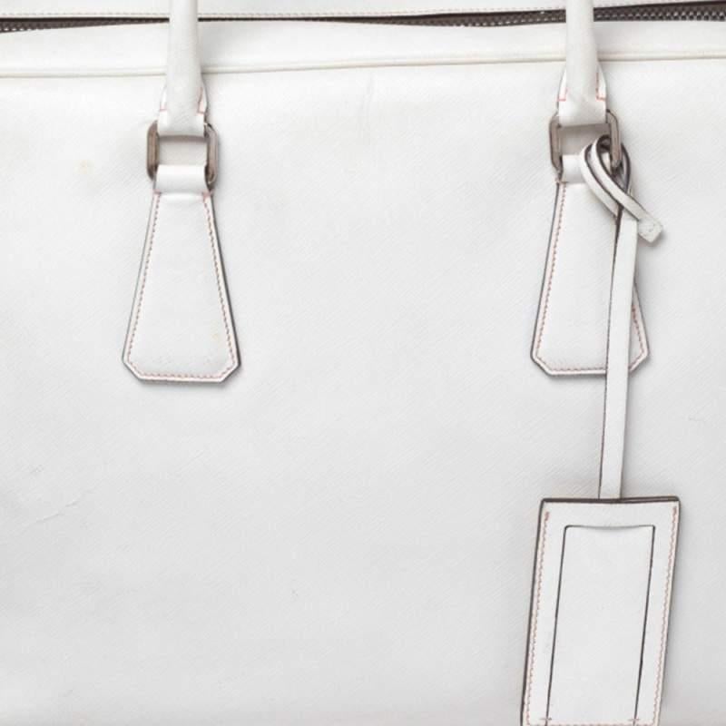 Borsa Bauletto in pelle saffiano di Prada Off-White 1