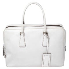 Borsa Bauletto in pelle saffiano di Prada Off-White