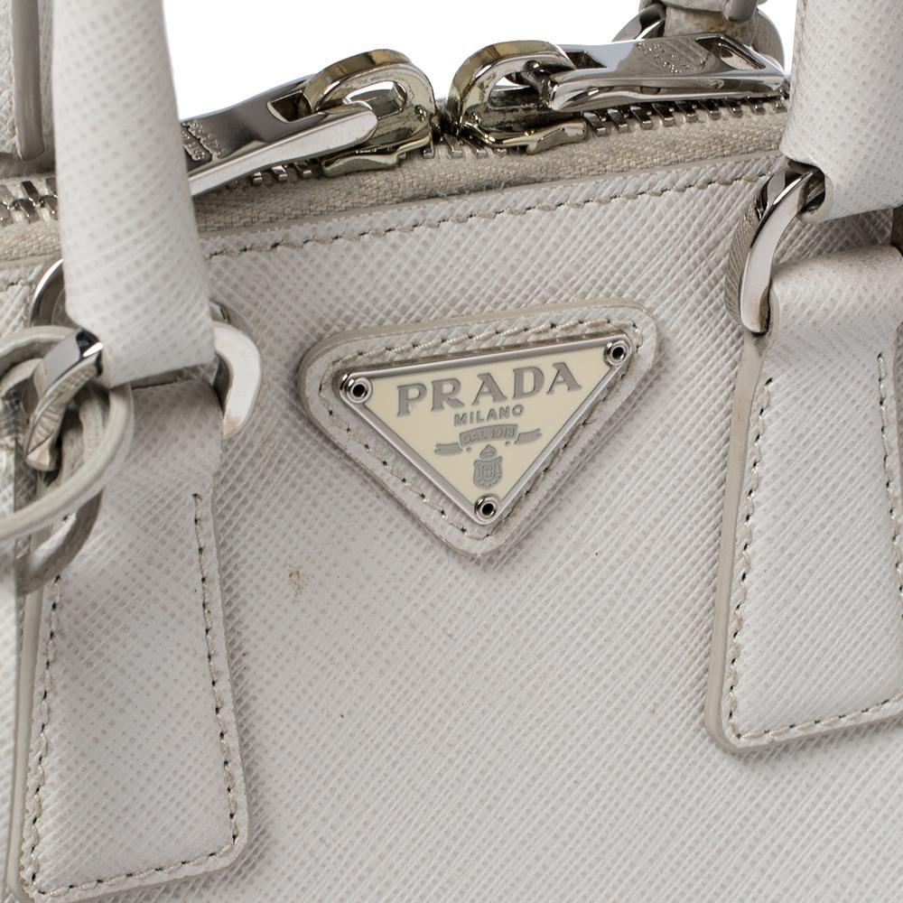Prada Off White Saffiano Leather Mini Promenade Crossbody Bag 3