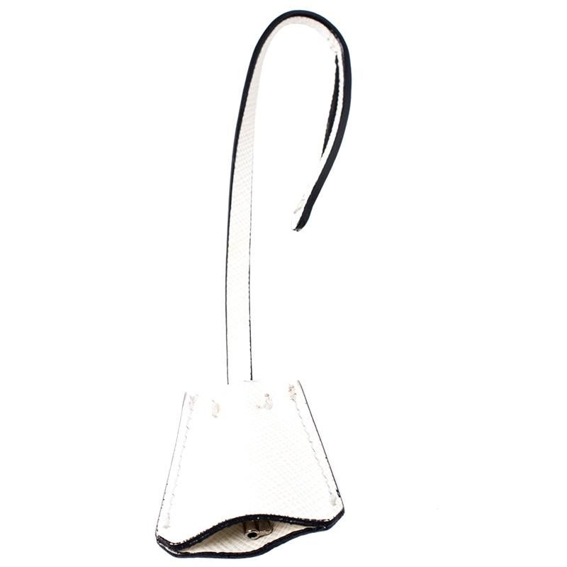 Prada Off White Studded Saffiano Leather Mini Sound Crossbody Bag 2