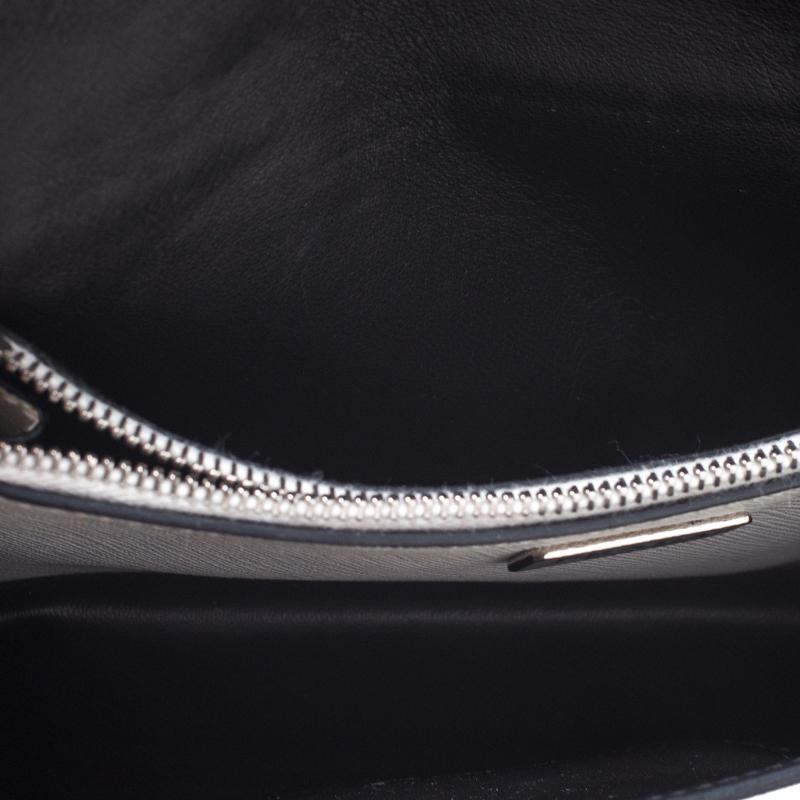 Prada Off White Studded Saffiano Leather Mini Sound Crossbody Bag In Good Condition In Dubai, Al Qouz 2