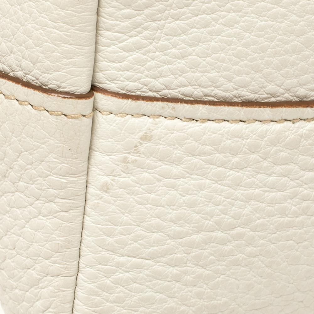 Prada Off White Vitello Daino Leather Front Pocket Satchel 7