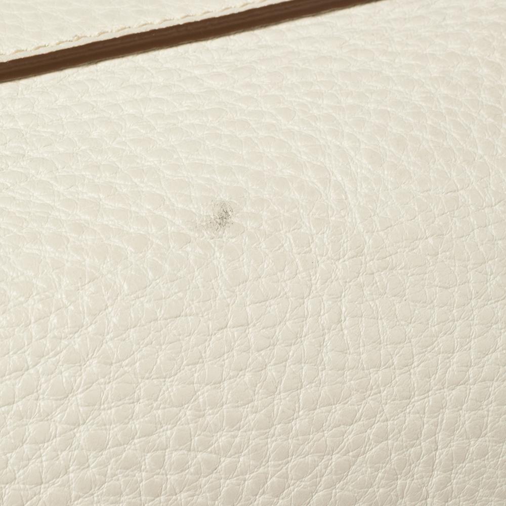 Prada Off White Vitello Daino Leather Front Pocket Satchel 8