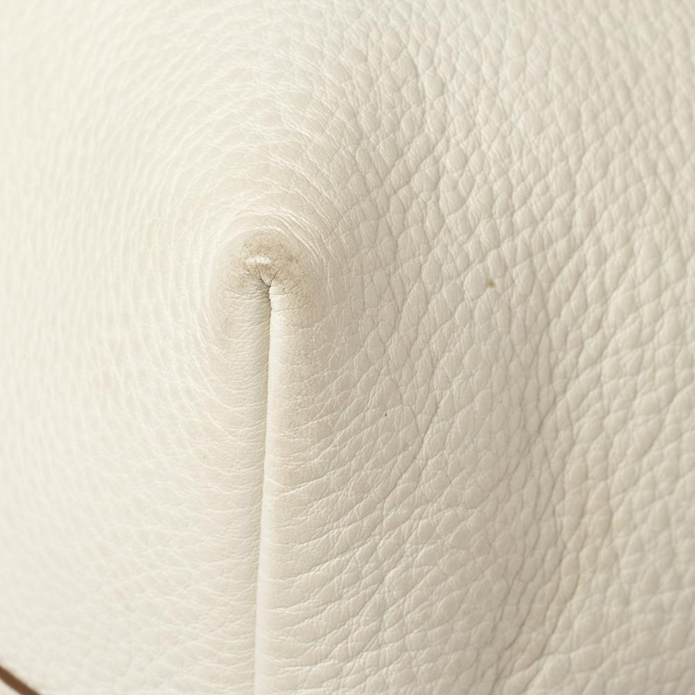 Prada Off White Vitello Daino Leather Front Pocket Satchel 10