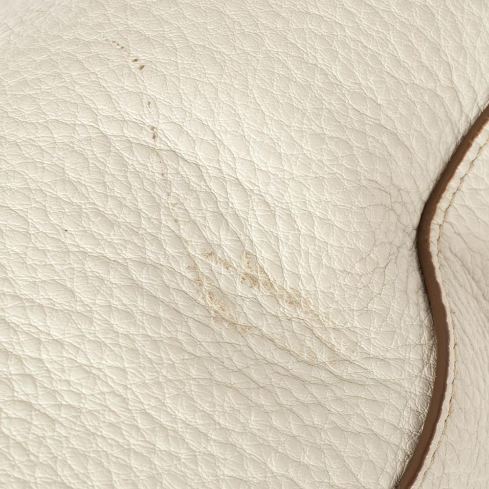 Prada Off White Vitello Daino Leather Front Pocket Satchel 4