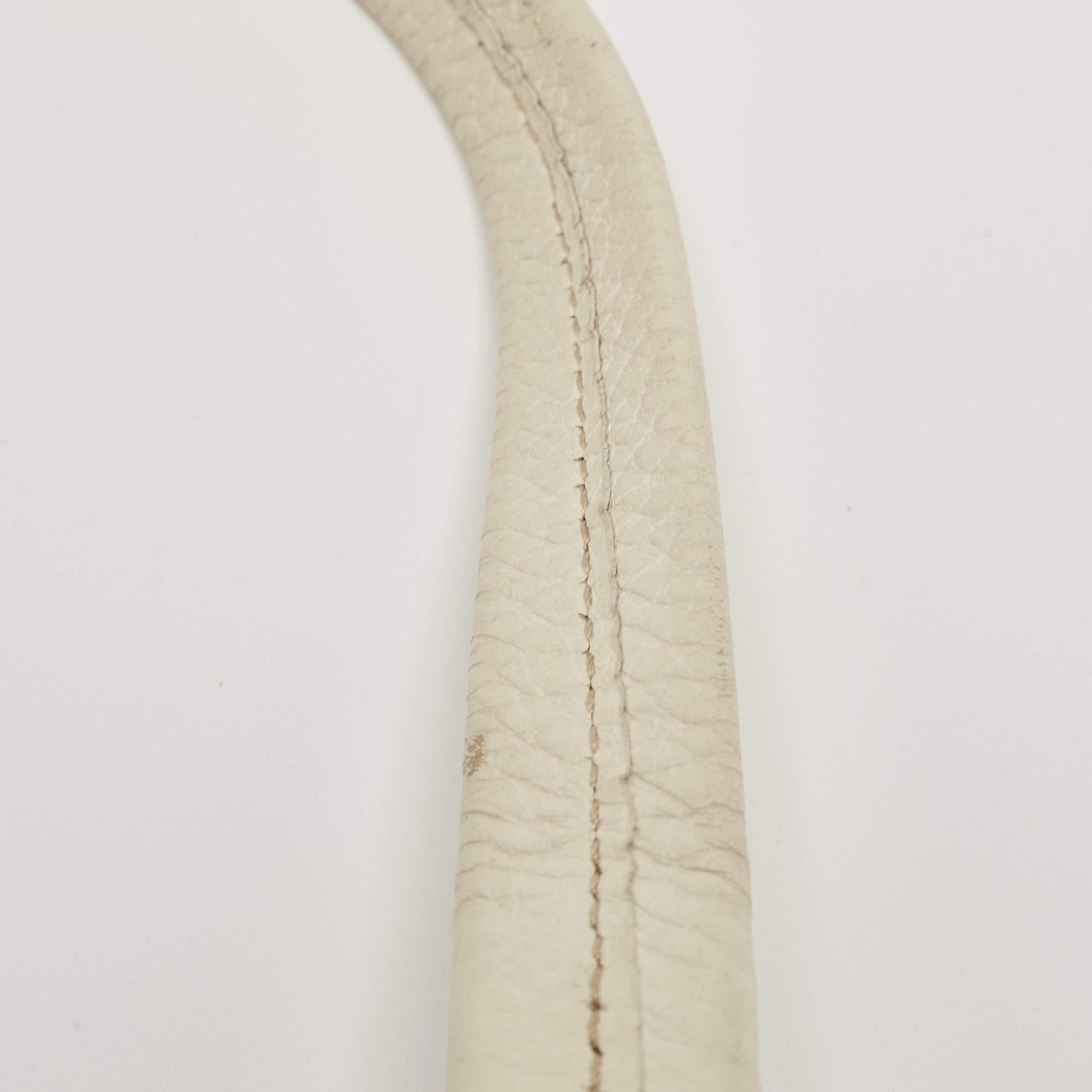 Prada Off White Vitello Daino Leather Side Pockets Tote For Sale 4