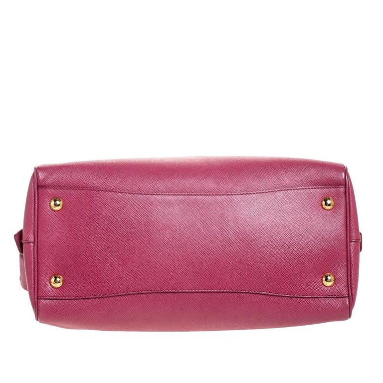 Prada Old Rose Saffiano Lux Leather Bowler Bag For Sale at 1stDibs