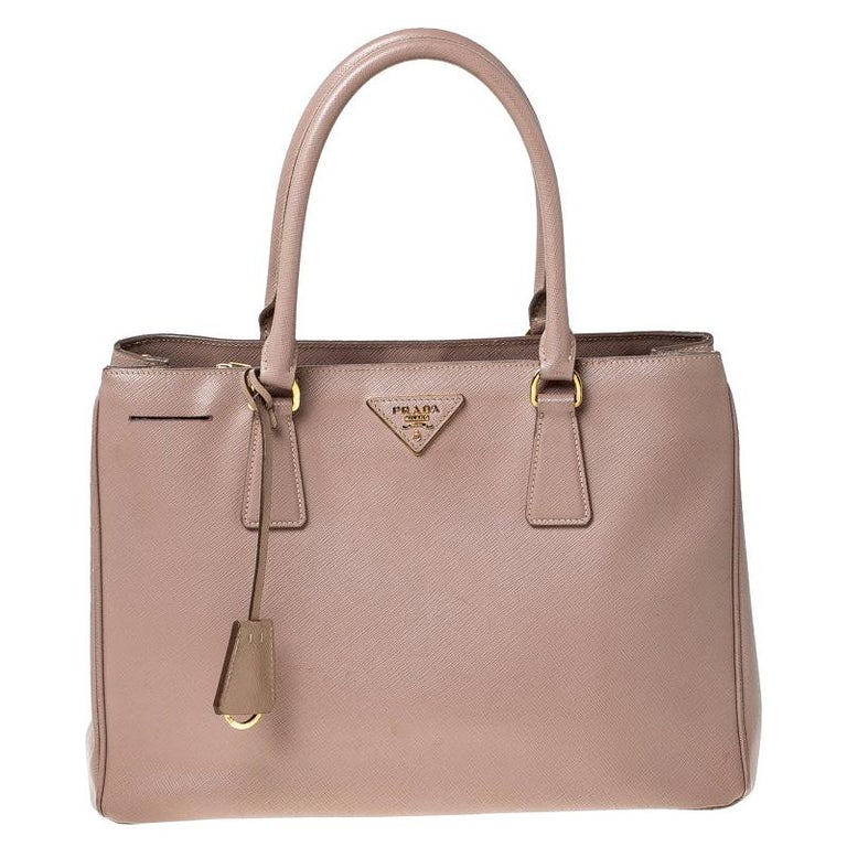 Prada Old Rose Saffiano Lux Leather Small Galleria Tote For Sale at 1stDibs  | prada old bags