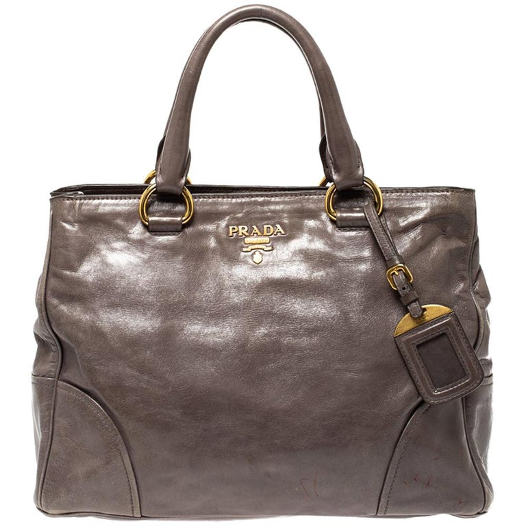 Prada Olive Green Leather Zipped Tote at 1stDibs