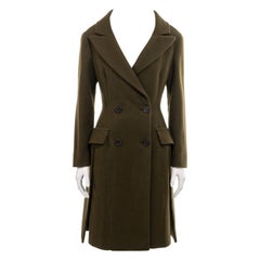 Prada olive green melton wool double-breasted coat, fw 2009