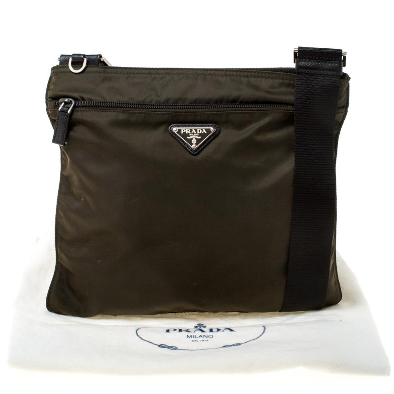 prada messenger bag green
