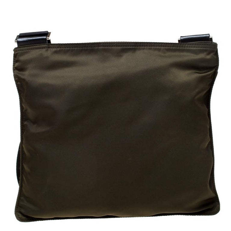 Prada Olive Green Nylon Crossbody Bag For Sale at 1stDibs | olive green  crossbody bag, olive green prada bag, army green crossbody bag