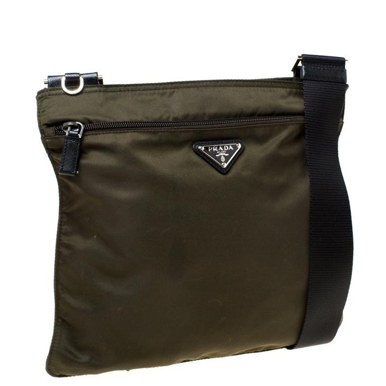 Prada Olive Green Nylon Crossbody Bag For Sale at 1stDibs | olive green ...