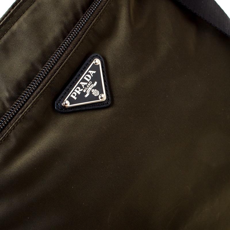 olive green nylon crossbody bag